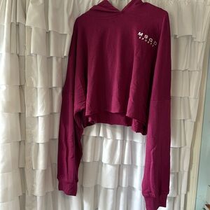 Misguided light weight and loose crop top hoodie